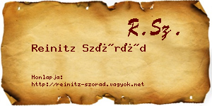 Reinitz Szórád névjegykártya